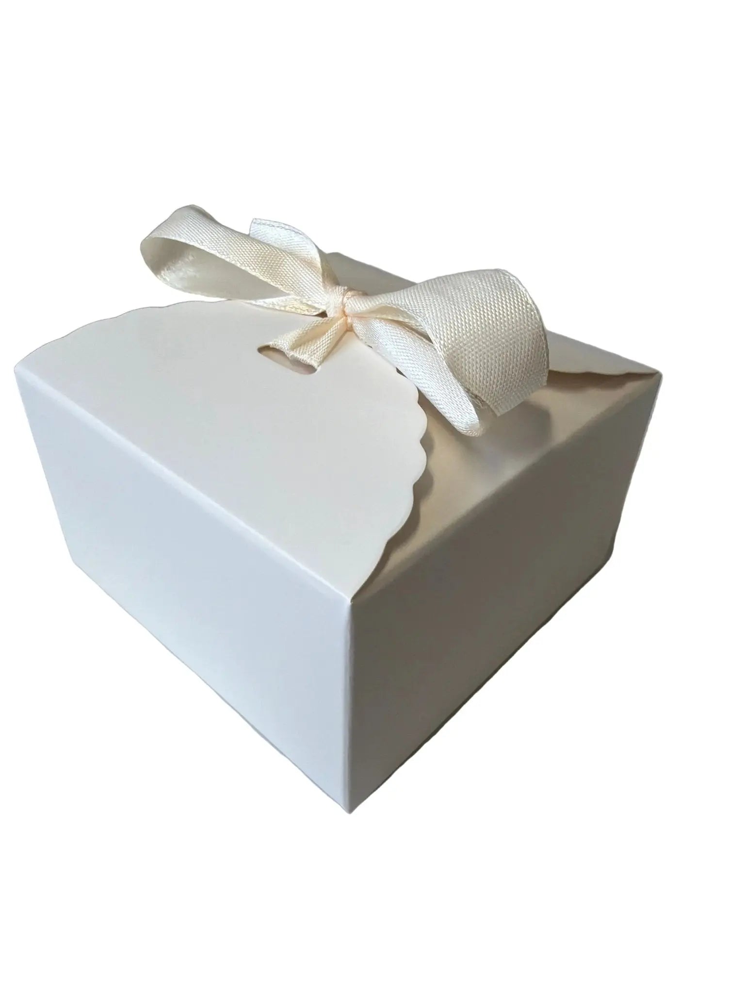 Geschenkbox mit Schleife Weiß – Stilvolle Verpackung – Glückskekse mit Wunschtext ab 1 Stück