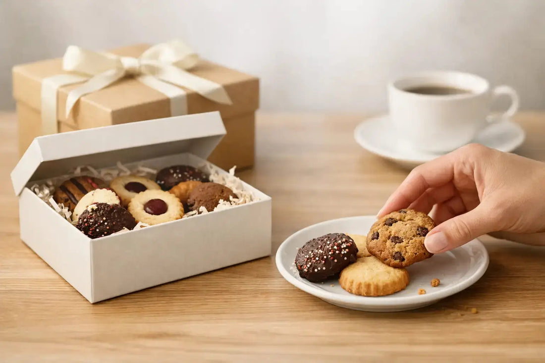 Geschenkbox oder Einzelkeks wählen?