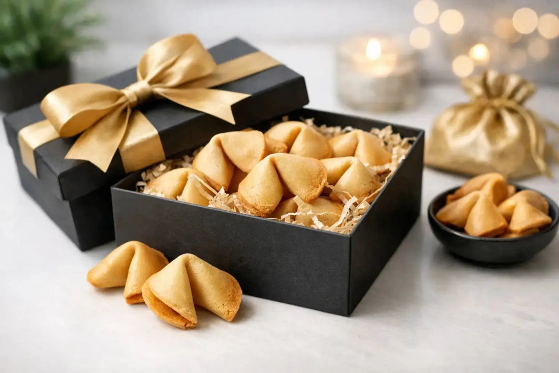 Glückskeks Geschenkbox kaufen - worauf es ankommt - Wunschkeks.de Glückskekse mit Wunschtext ab 1 Stück