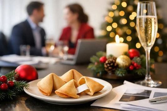 Glückskekse für Weihnachtsfeier Firma planen - Wunschkeks.de Glückskekse mit Wunschtext ab 1 Stück