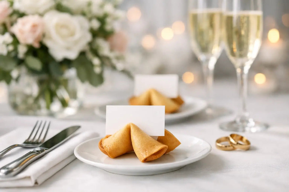 Hochzeit Tischkarten mit Glückskeks Ideen - Wunschkeks.de Glückskekse mit Wunschtext ab 1 Stück