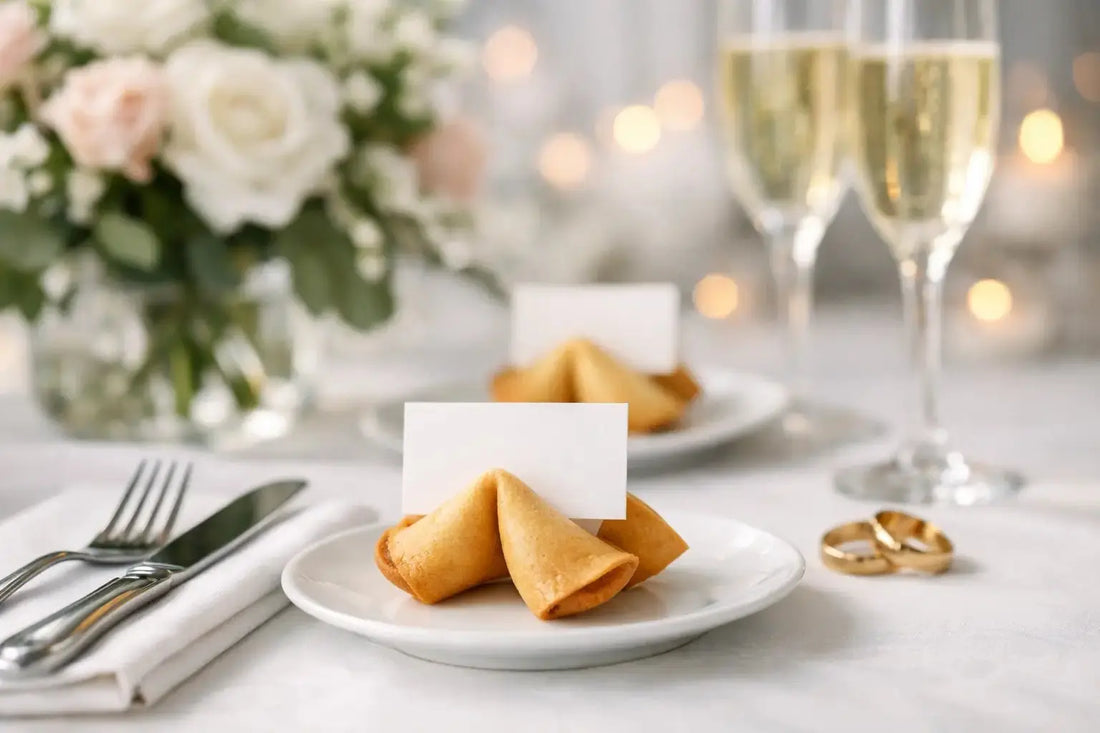 Hochzeit Tischkarten mit Glückskeks Ideen - Wunschkeks.de Glückskekse mit Wunschtext ab 1 Stück