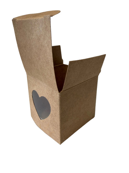 Herzfenster Box quadratisch braun 5x5x5 cm