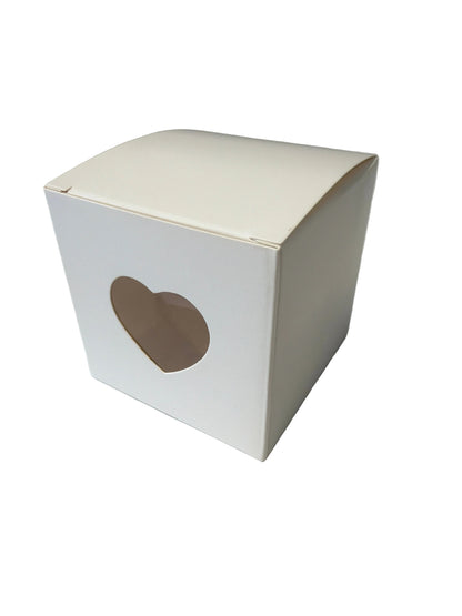 Herzfenster Box quadratisch weiß 7x7x7cm