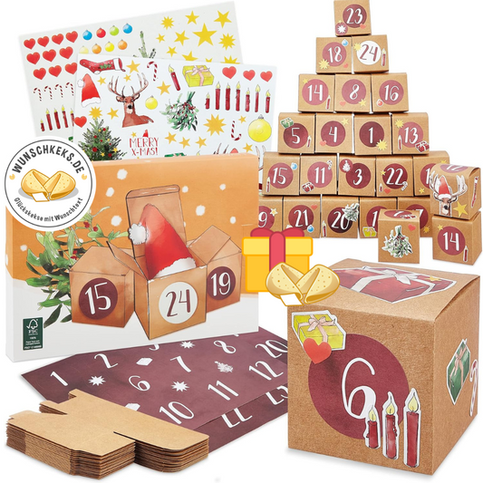 Adventskalender zum Befüllen : DIY Adventskalender zum Selbstbefüllen mit Boxen & Stickern