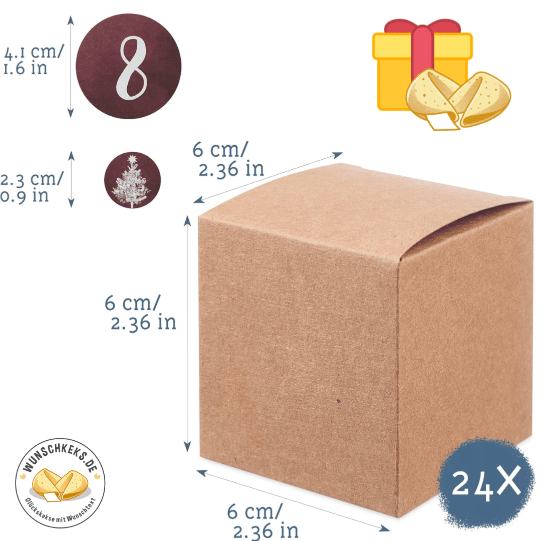 Adventskalender zum Befüllen : DIY Adventskalender mit Boxen & Stickern - Wunschkeks.de Glückskekse mit Wunschtext ab 1 Stück