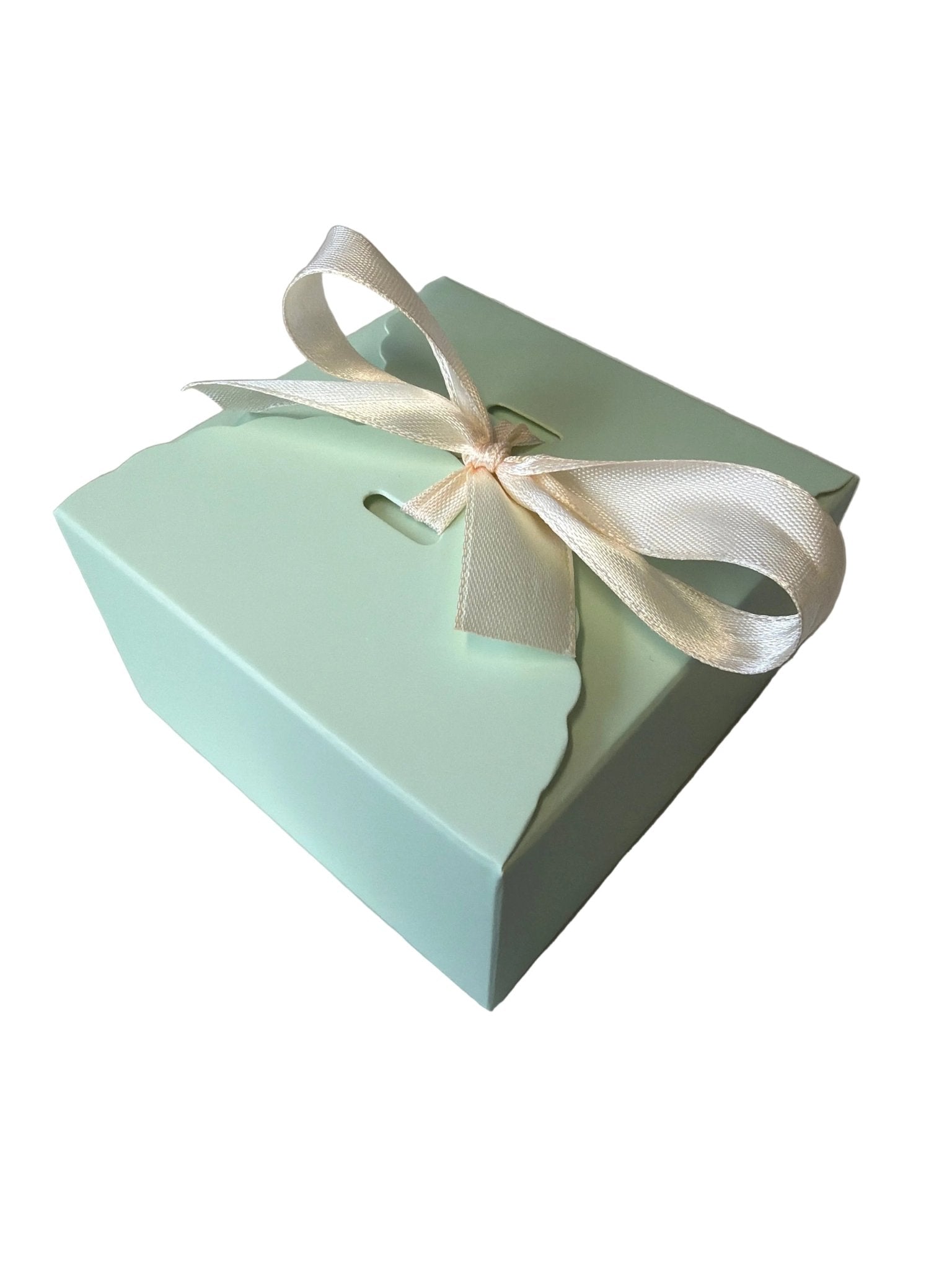 Geschenkbox mit Schleife blassgrün/mint - Wunschkeks.de Glückskekse mit Wunschtext ab 1 Stück