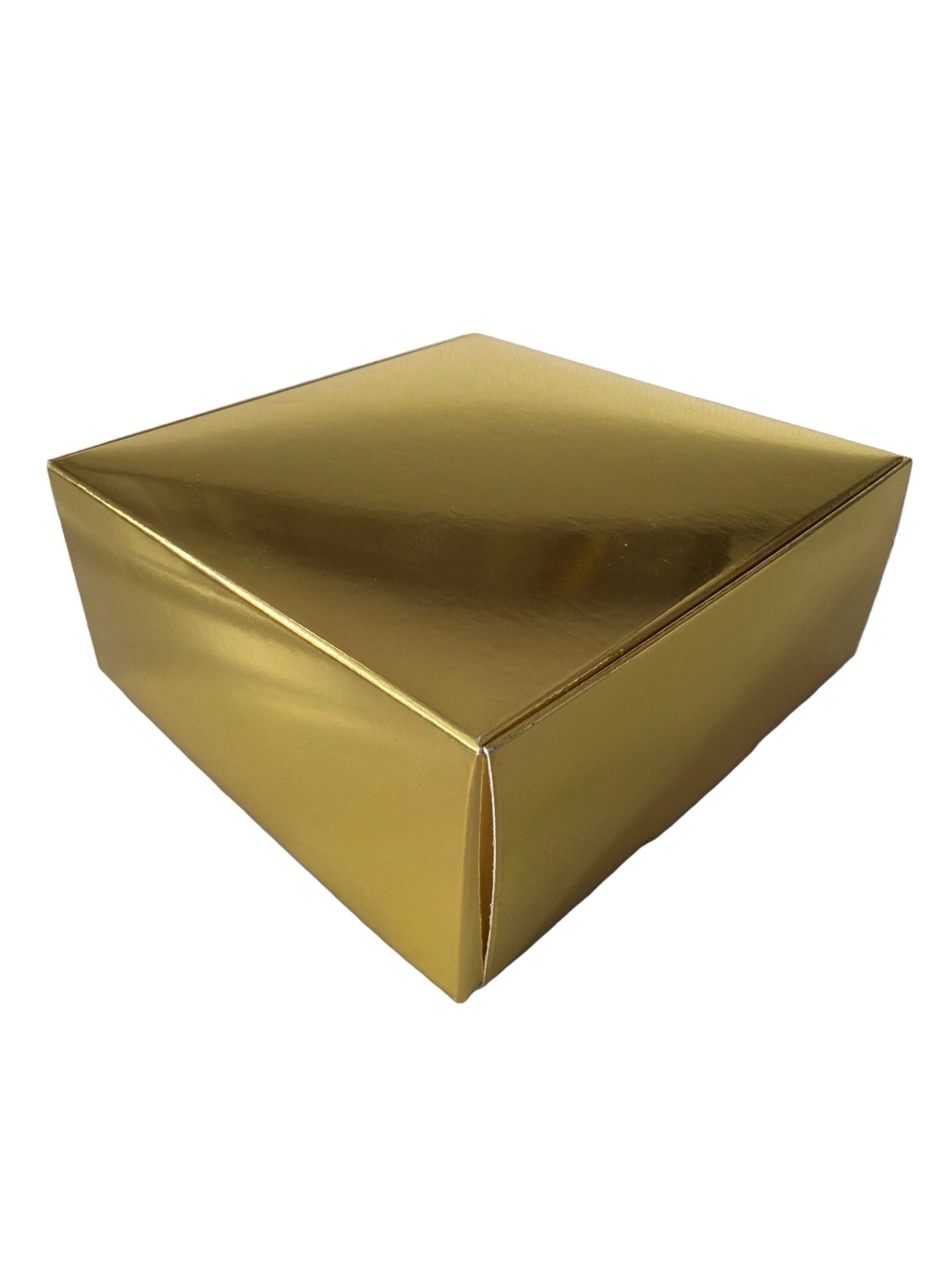 Gold Geschenkbox 12x12x5 cm - Wunschkeks.de Glückskekse mit Wunschtext ab 1 Stück