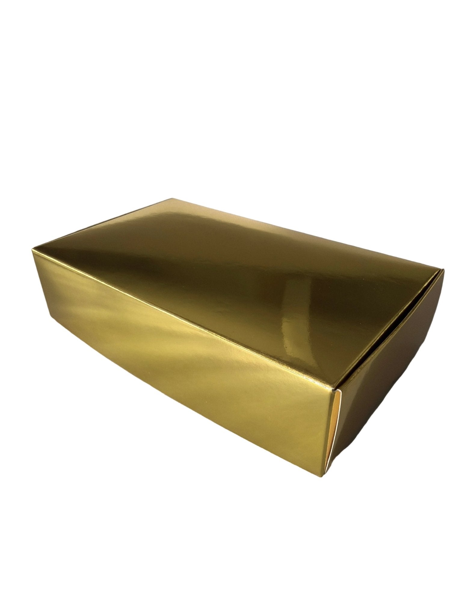 Gold Geschenkbox 19x11x4,5 cm - Wunschkeks.de Glückskekse mit Wunschtext ab 1 Stück
