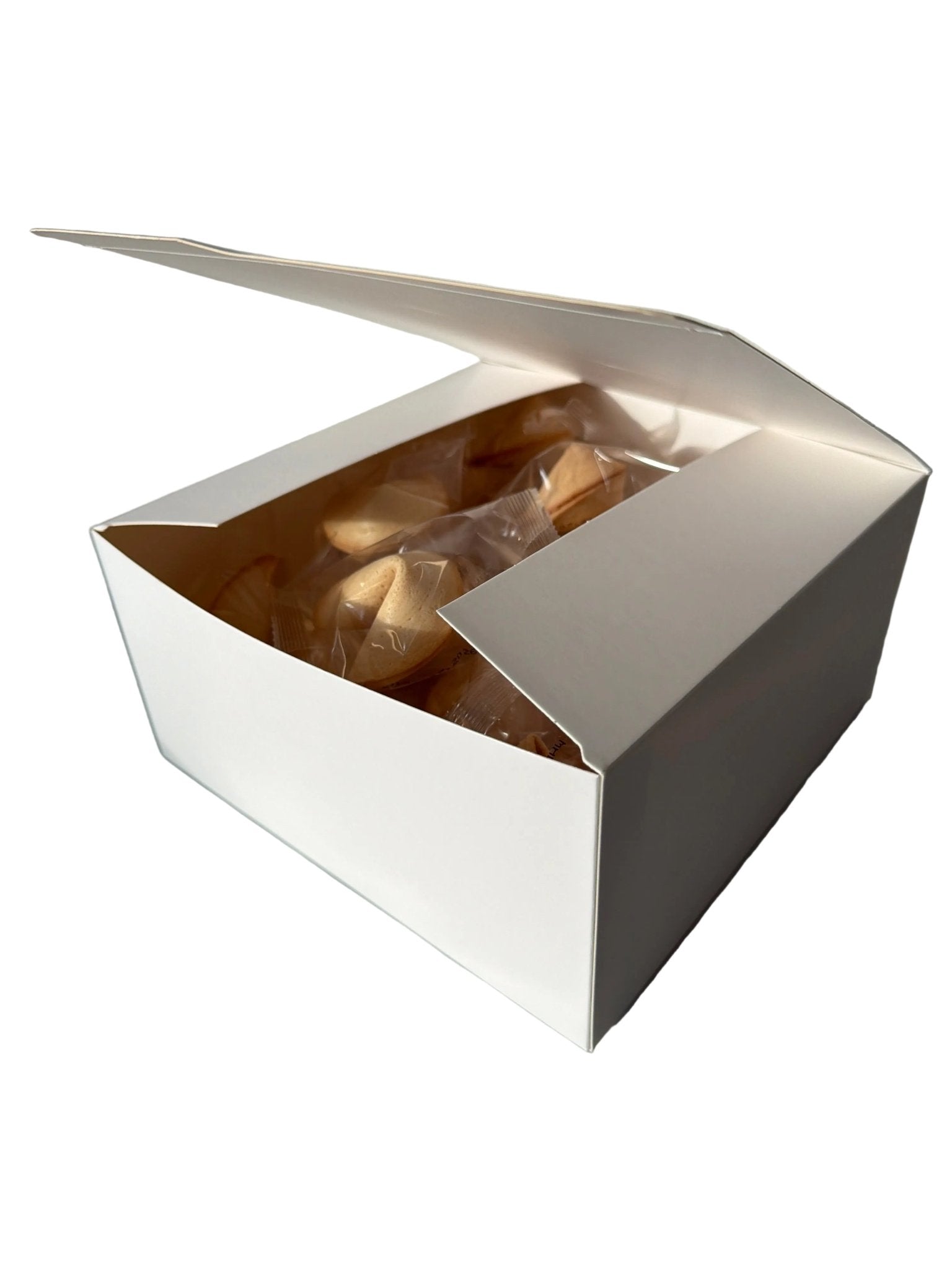 Große weiße Geschenkbox 20x20x10 cm - Wunschkeks.de Glückskekse mit Wunschtext ab 1 Stück