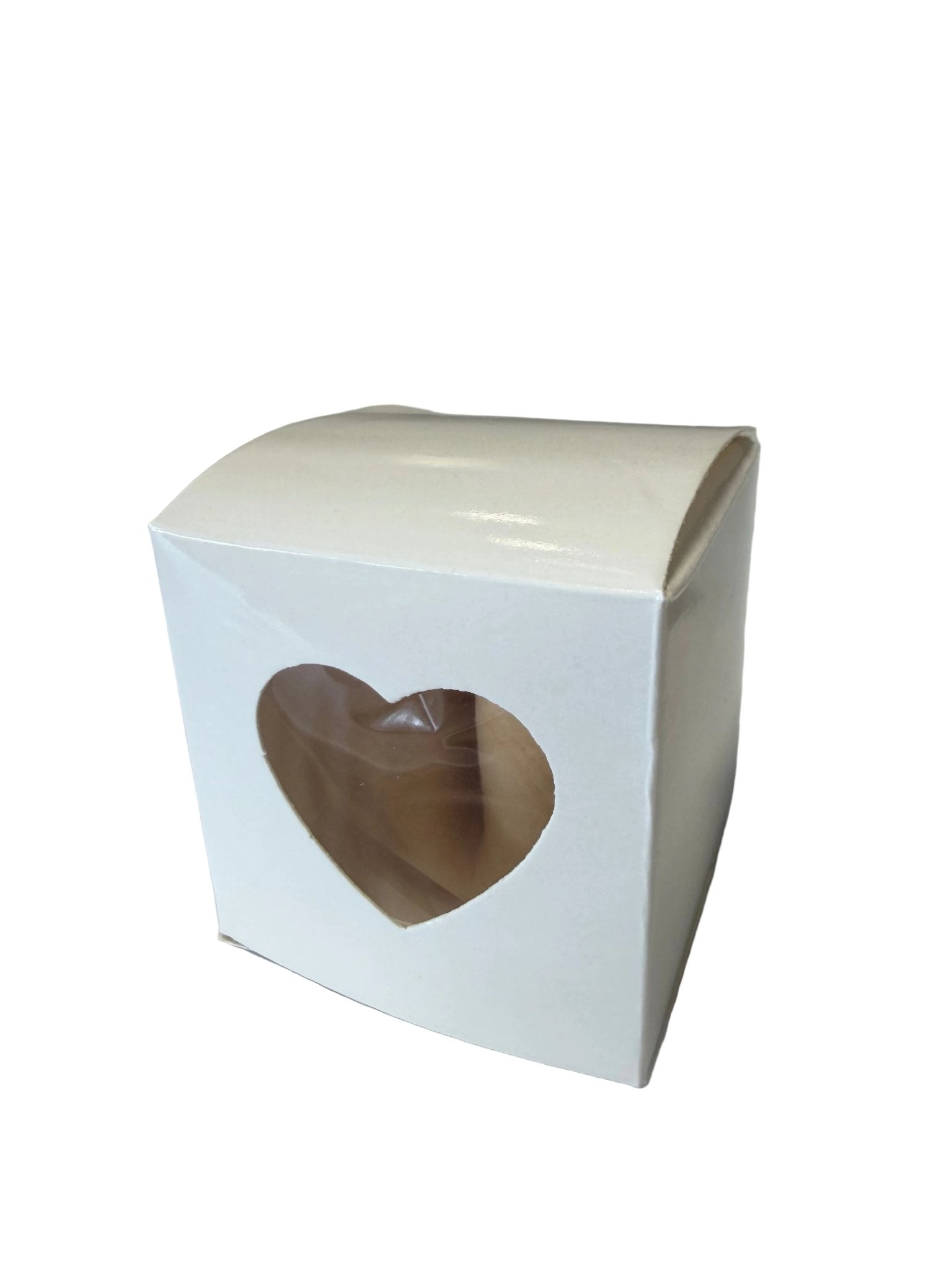 Herzfenster Box quadratisch weiß 5x5x5 cm - Wunschkeks.de Glückskekse mit Wunschtext ab 1 Stück