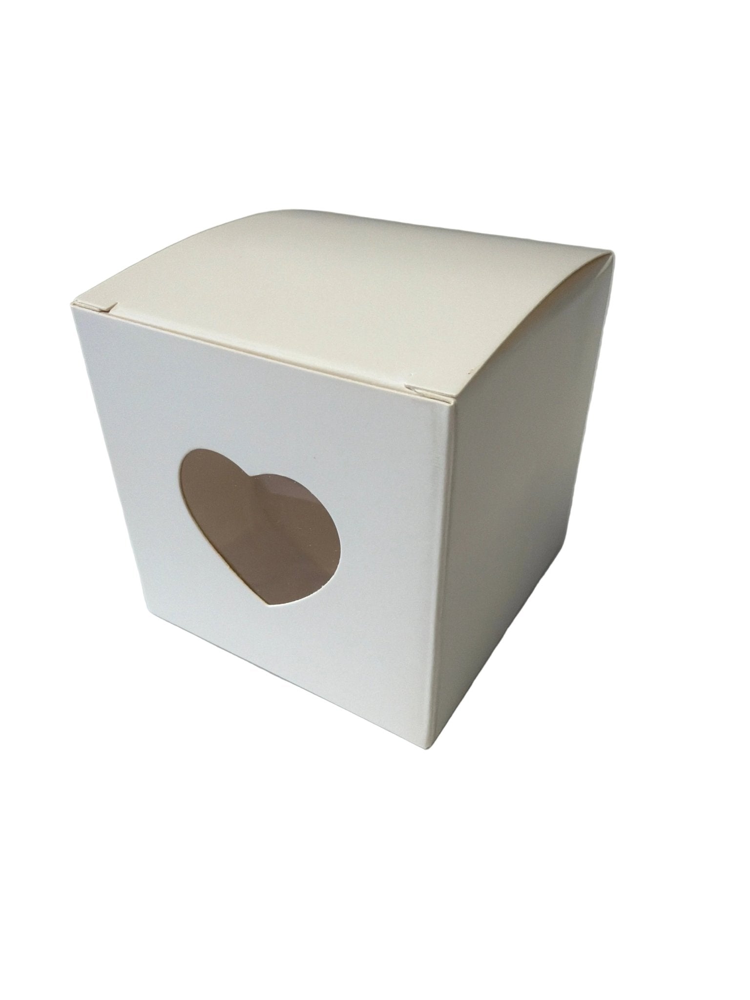 Herzfenster Box quadratisch weiß 7x7x7cm - Wunschkeks.de Glückskekse mit Wunschtext ab 1 Stück