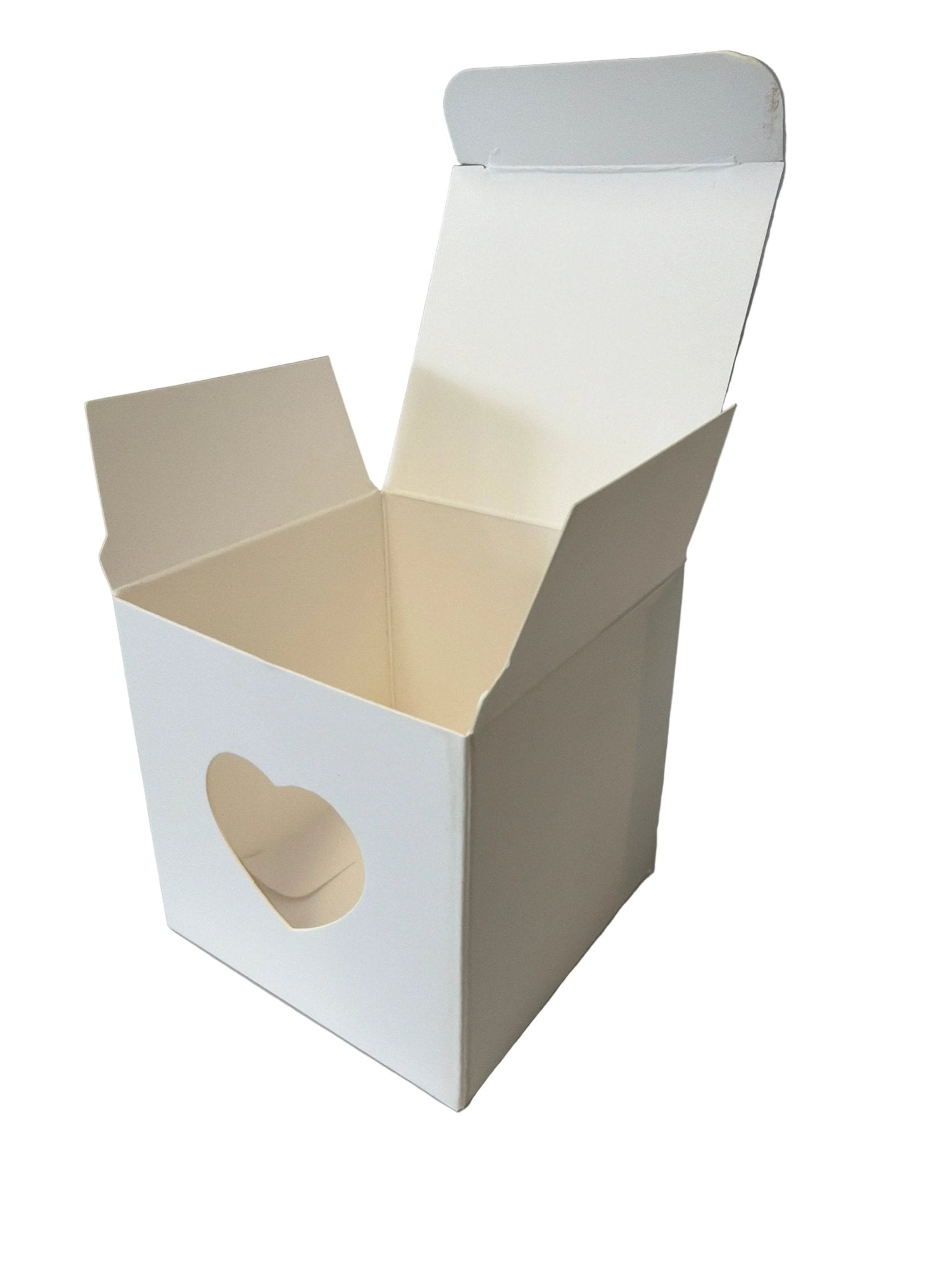 Herzfenster Box quadratisch weiß 7x7x7cm - Wunschkeks.de Glückskekse mit Wunschtext ab 1 Stück