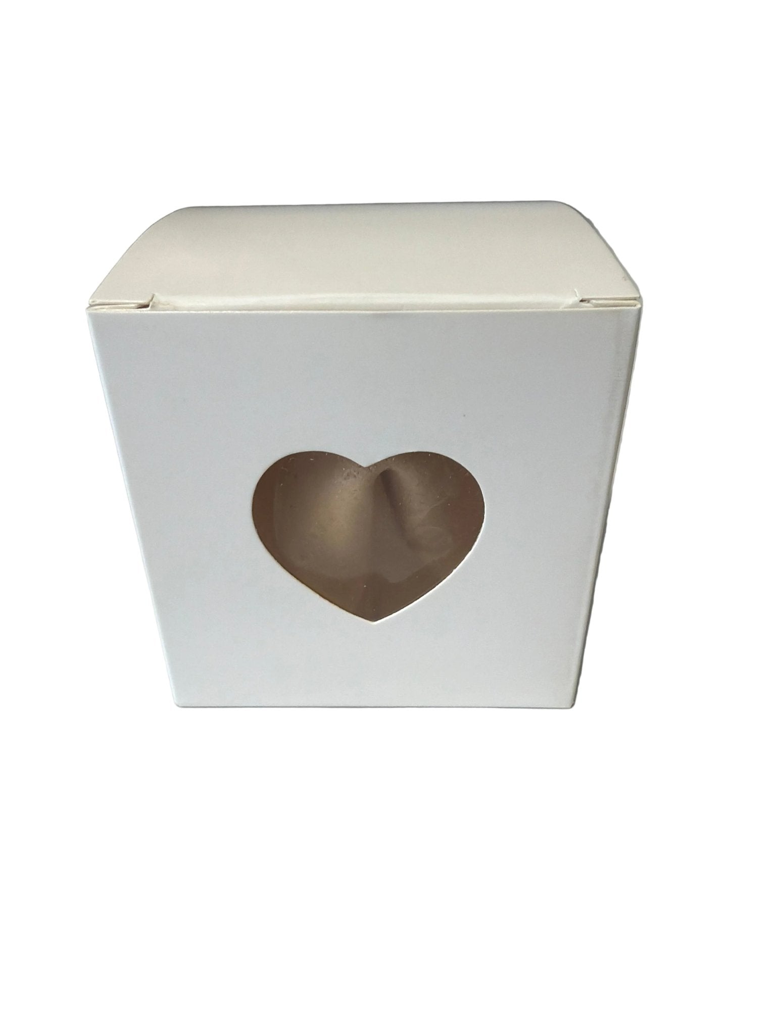 Herzfenster Box quadratisch weiß 7x7x7cm - Wunschkeks.de Glückskekse mit Wunschtext ab 1 Stück
