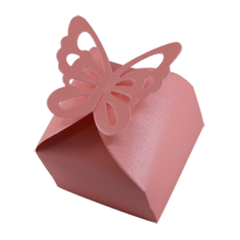 Schmetterlingsbox hell rosa - Wunschkeks.de Glückskekse mit Wunschtext ab 1 Stück