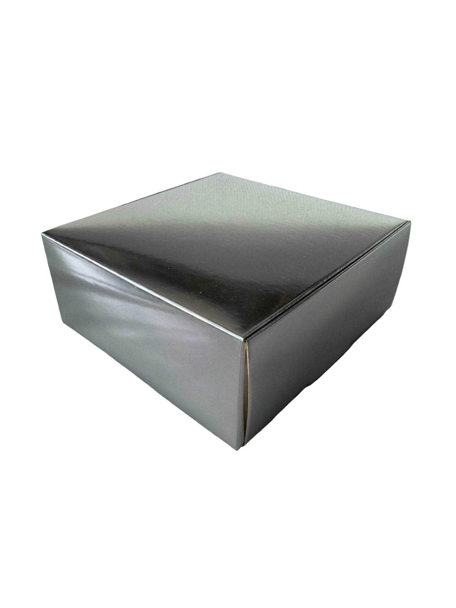Silber Geschenkbox 12x12x5 cm - Wunschkeks.de Glückskekse mit Wunschtext ab 1 Stück
