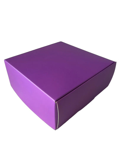 Violette Geschenkbox 12x12x5 cm - Wunschkeks.de Glückskekse mit Wunschtext ab 1 Stück