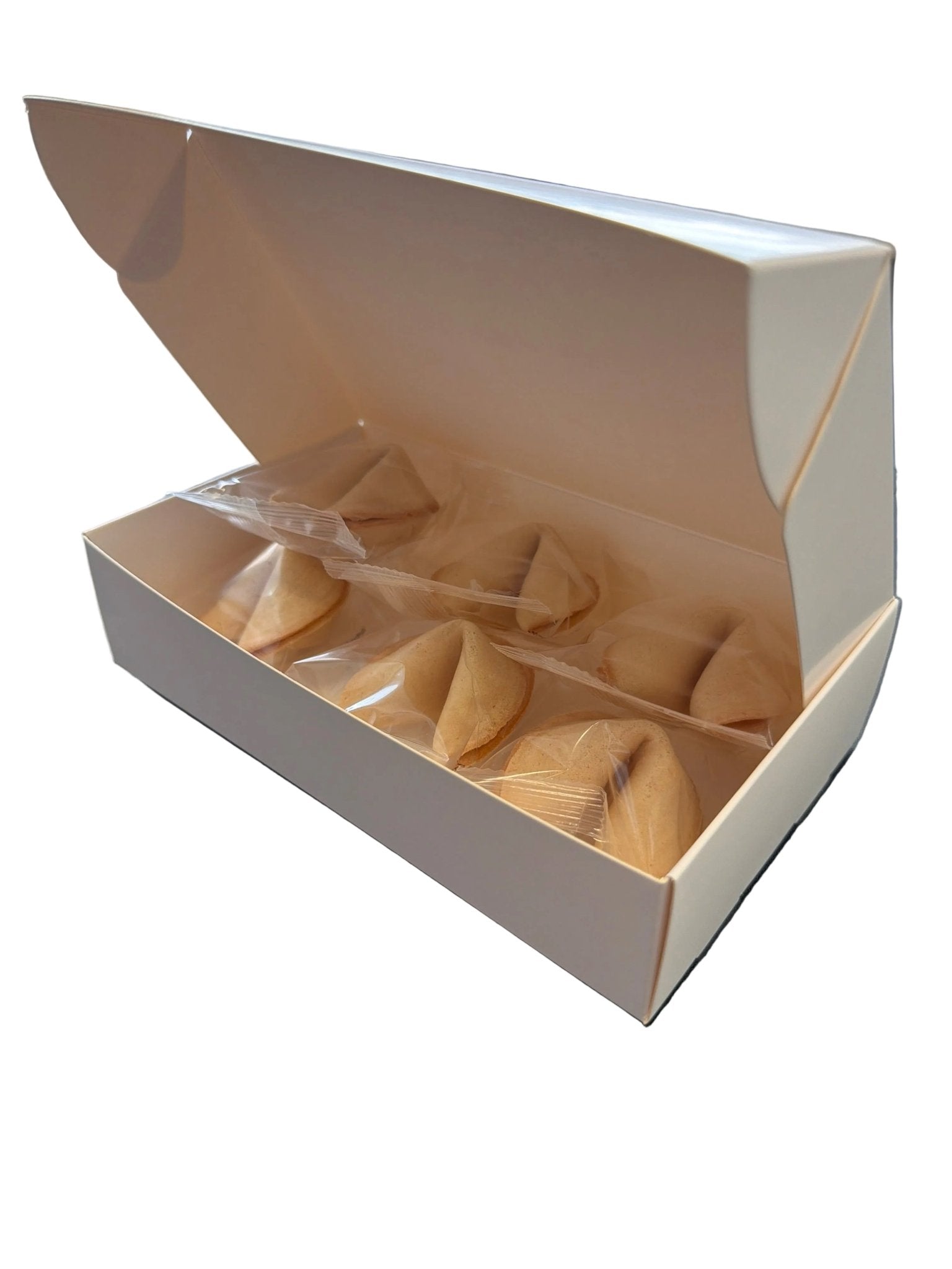 Weiße Geschenkbox Platz für 6 Glückskekse Wunschkeks.de